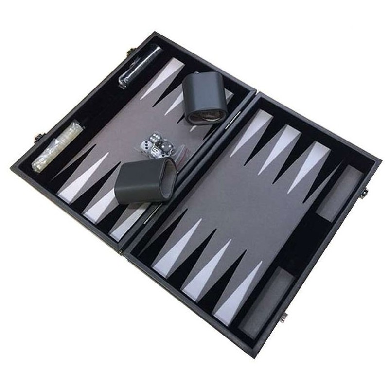 Backgammon Gris Prestige 30cm un jeu Loisirs Nouveaux