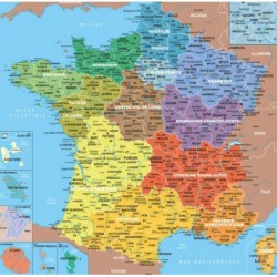 Puzzle 24 pièces - Carte France Régions un jeu PMWD