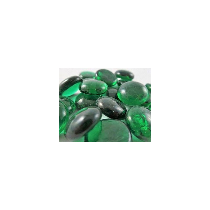 40 billes plates en tube : Crystal dark green un jeu Chessex