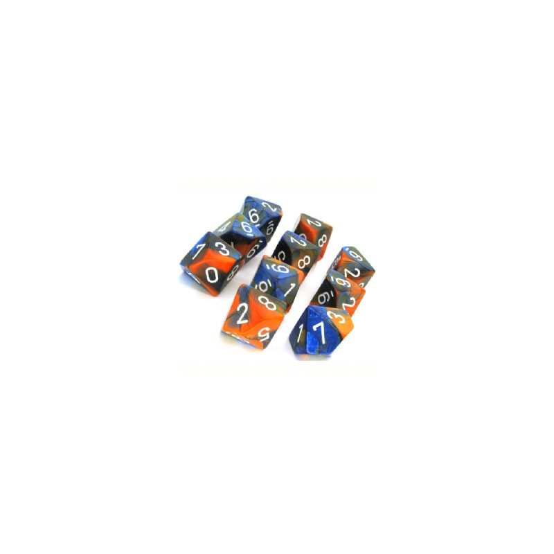 10 dés 10 *GEMINI* ORANGE un jeu Chessex