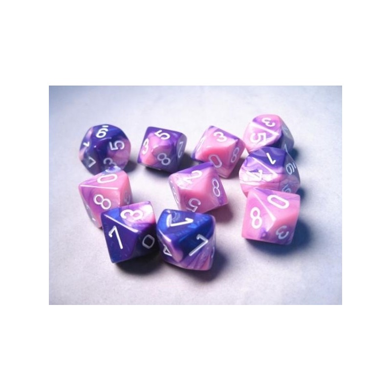 10 Des 10 *GEMINI* ROSE ET VIOLET un jeu Chessex