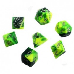 7 dés * gemini * VERT & JAUNE un jeu Chessex