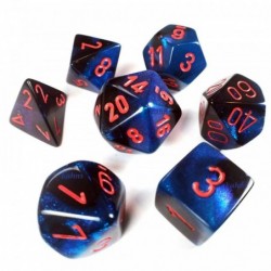 7 dés * gemini * Bleu-nuit et Noir un jeu Chessex