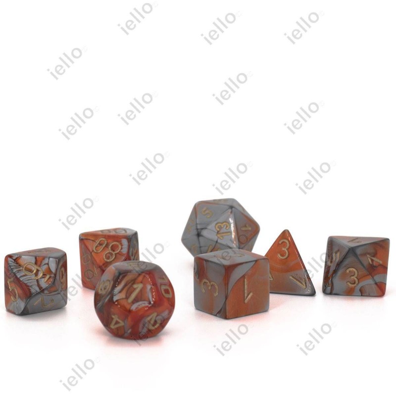 7 dés * gemini * Orange & Acier un jeu Chessex