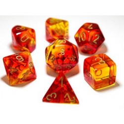 7 Dés Gemini Red-yellow/Gold un jeu Chessex