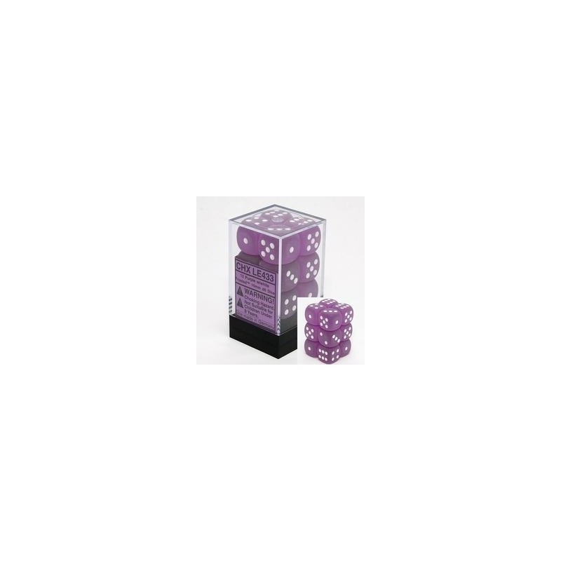 Boîte de 12 dés 6 * givrés * VIOLET / PURPLE un jeu Chessex