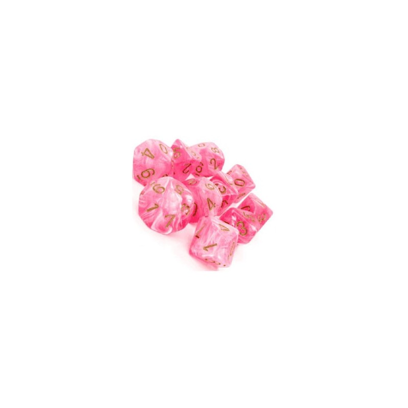 10 dés 10 * easter * ROSE / PINK un jeu Chessex