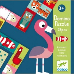 Domino Puzzle 28 pièces - Animaux un jeu Djeco