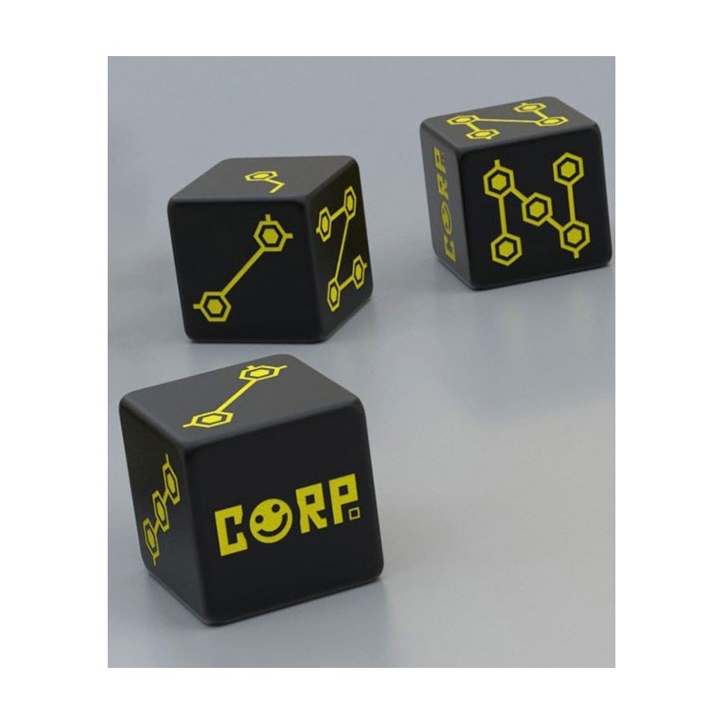 3 dices Corporation (noir et jaune) un jeu Aka Games