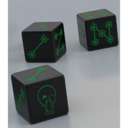 3 dices Nephilim (noir et vert) un jeu Aka Games