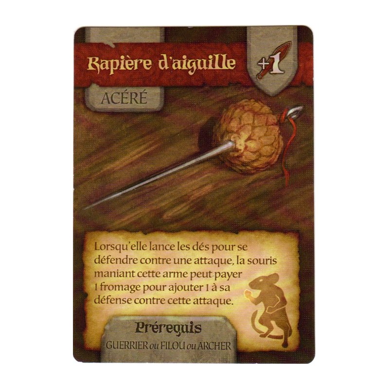 Mice and Mystics - Carte bonus Rapière d'aiguille un jeu Filosofia