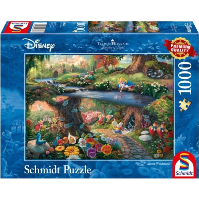 Puzzle 1000 pièces Kinkade - Alice au pays des merveilles un jeu Schmidt