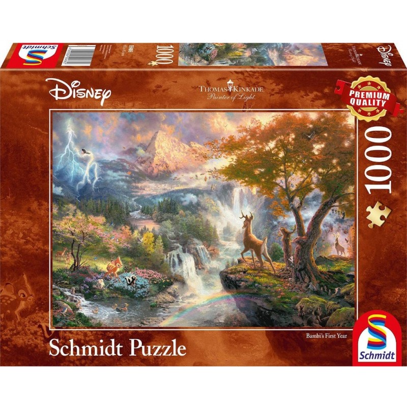 Puzzle 1000 pièces Kinkade - Bambi un jeu Schmidt