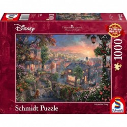 Puzzle 1000 pièces Kinkade - Belle et le clochard un jeu Schmidt