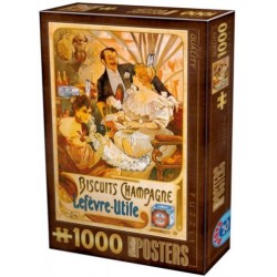 Puzzle 1000 pièces - Vintage biscuits Lefèvre un jeu D-Toys