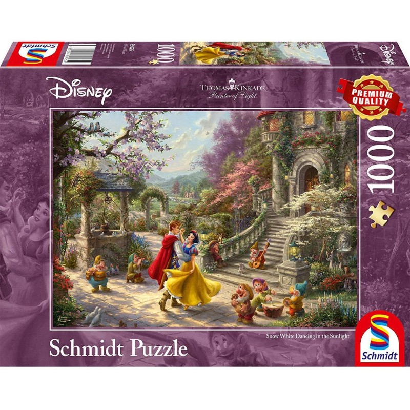 Puzzle 1000 pièces Kinkade - Blanche Neige un jeu Schmidt