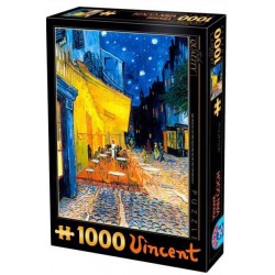 Puzzle 1000 cafe terrasse nuit - Van gogh un jeu D-Toys