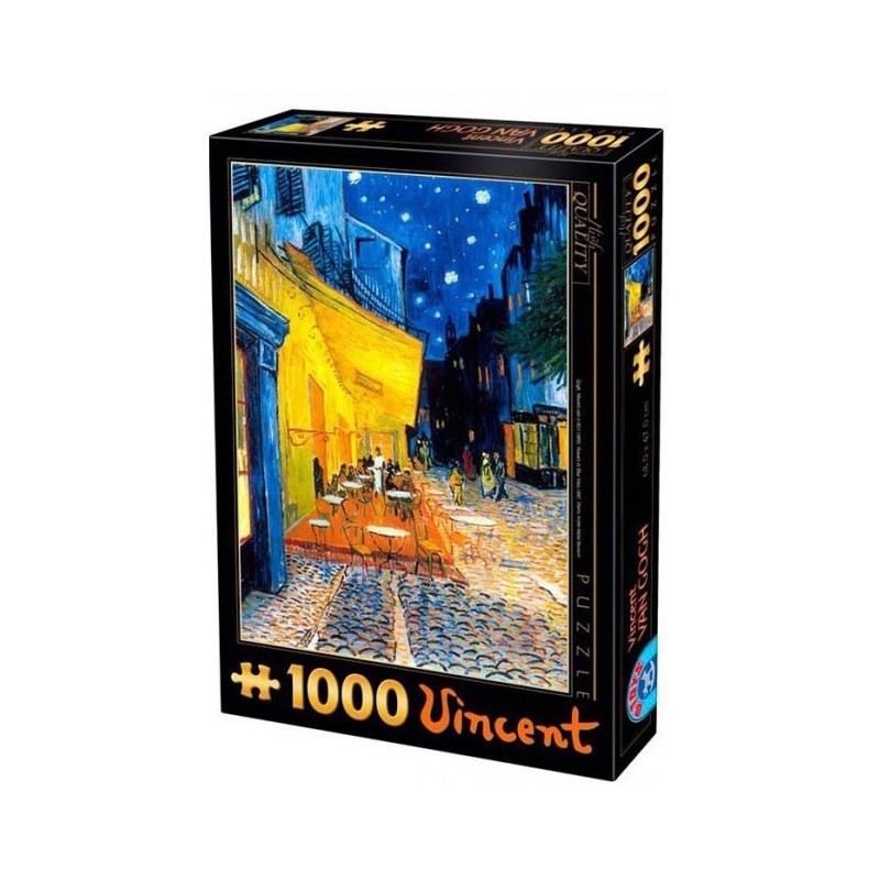 Puzzle 1000 cafe terrasse nuit - Van gogh un jeu D-Toys