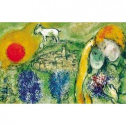 Puzzle 1000 pièces - Chagall - Les amoureux de Vence un jeu Ricordi