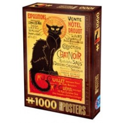 Puzzle 1000 Chat noir Vintage un jeu D-Toys