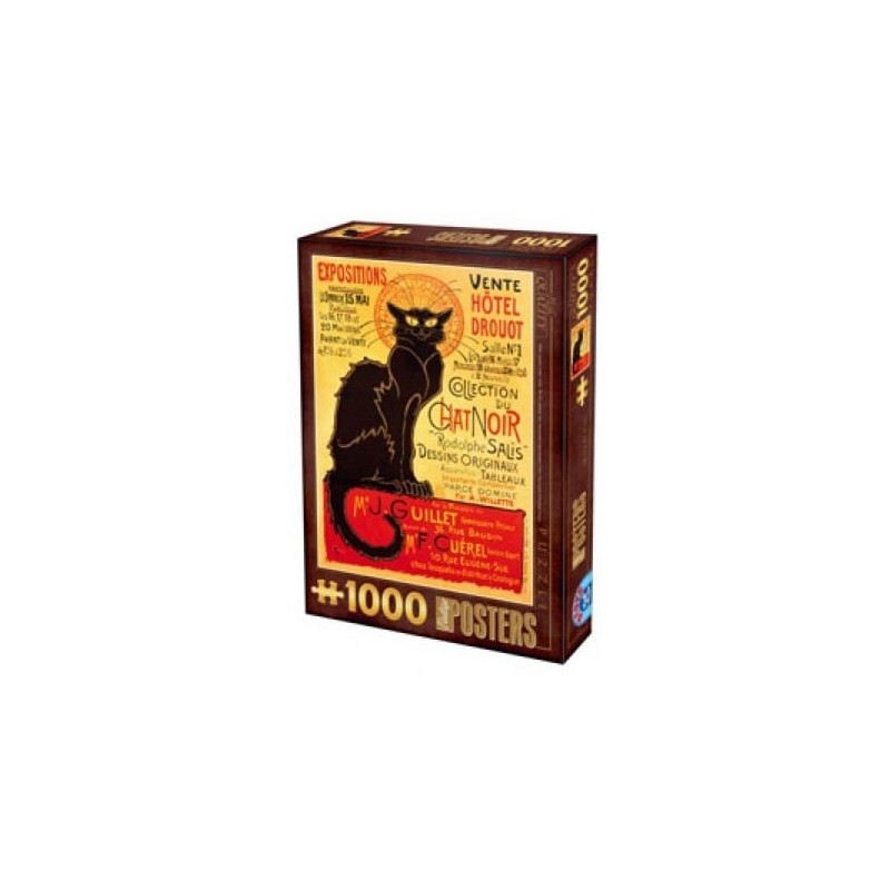 Puzzle 1000 Chat noir Vintage un jeu D-Toys