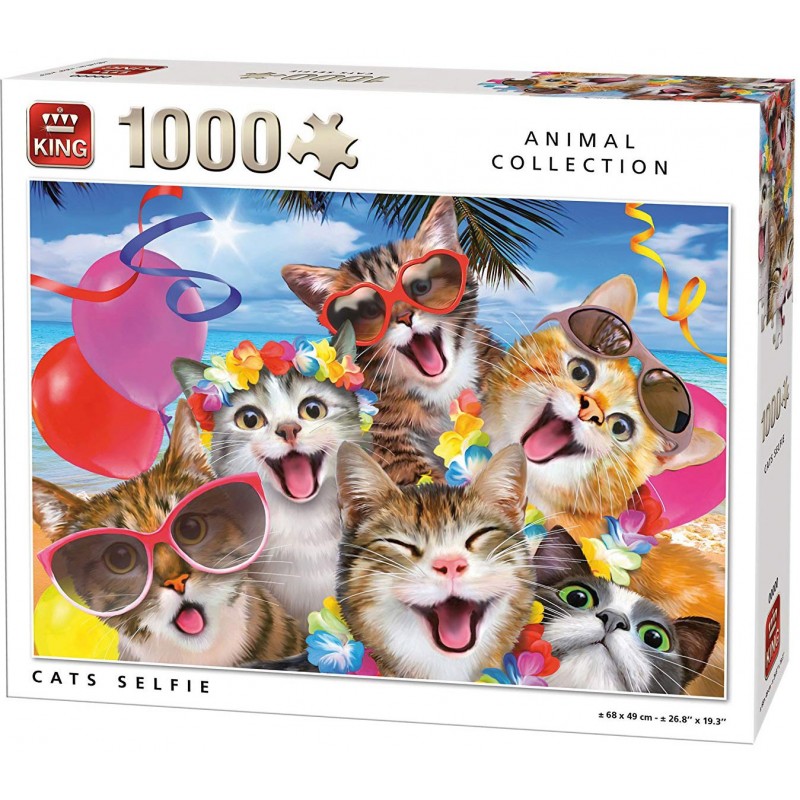 Puzzle 1000 pièces - Chats Selfies un jeu King Puzzle 1000 pièces - Chats Selfies un jeu King