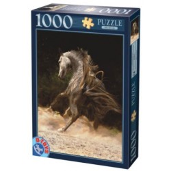 Puzzle 1000 pièces - Cheval Gris un jeu D-Toys
