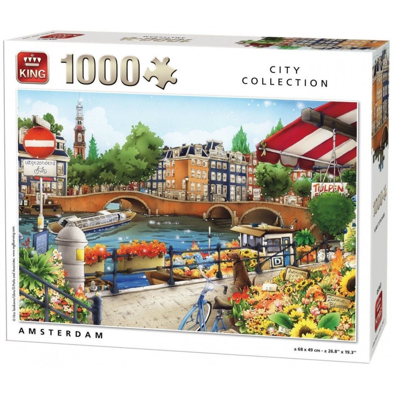 Puzzle 1000 pièces - City collection Amsterdam un jeu King