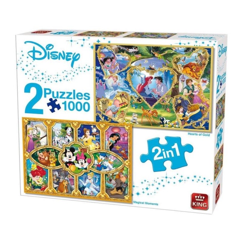 Puzzle 1000 pièces Disney 2 en 1 un jeu King