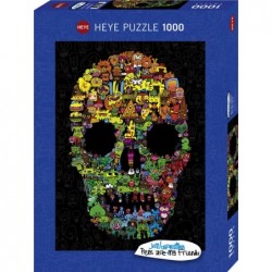 Puzzle 1000 pièces - Doodle - Skull un jeu Heye