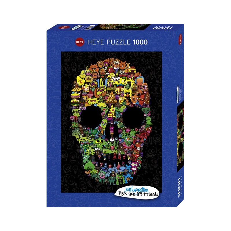 Puzzle 1000 pièces - Doodle - Skull un jeu Heye