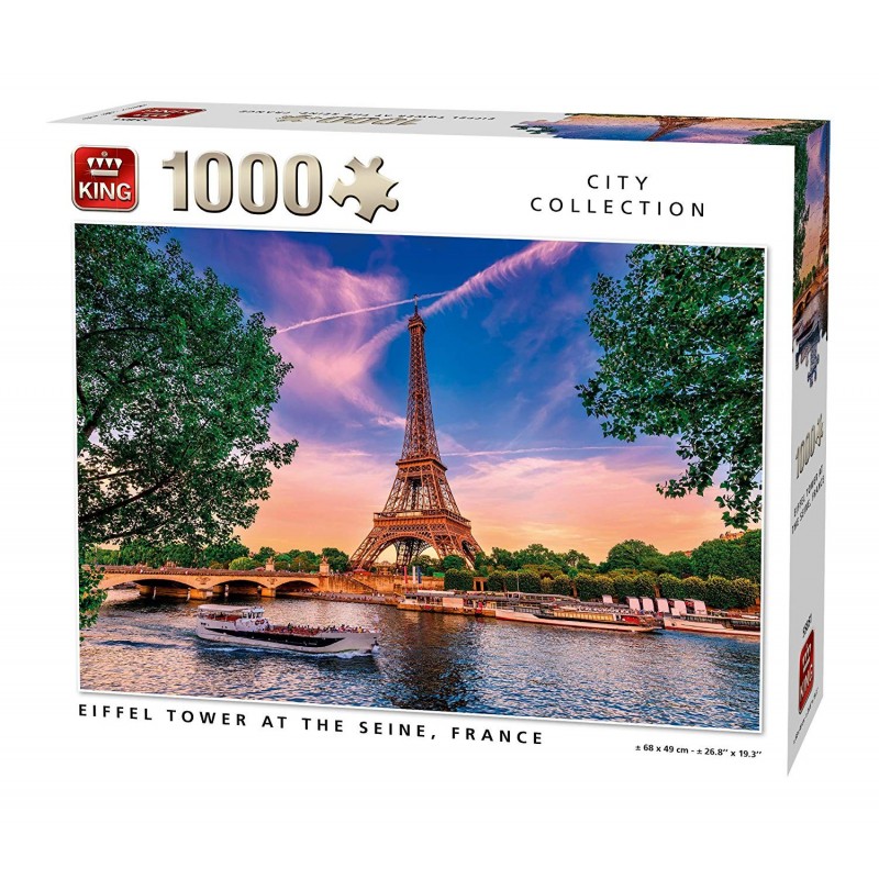 Puzzle 1000 pièces - Eiffel Tower at the Seine un jeu King