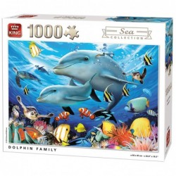 Puzzle 1000 pièces - Famille dauphin un jeu King
