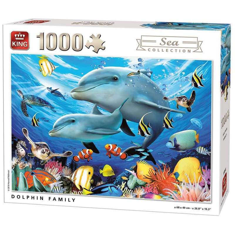 Puzzle 1000 pièces - Famille dauphin un jeu King Puzzle 1000 pièces - Famille dauphin un jeu King