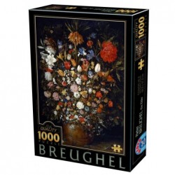 Puzzle 1000 pièces - Brughel - Fleurs dans vase un jeu D-Toys