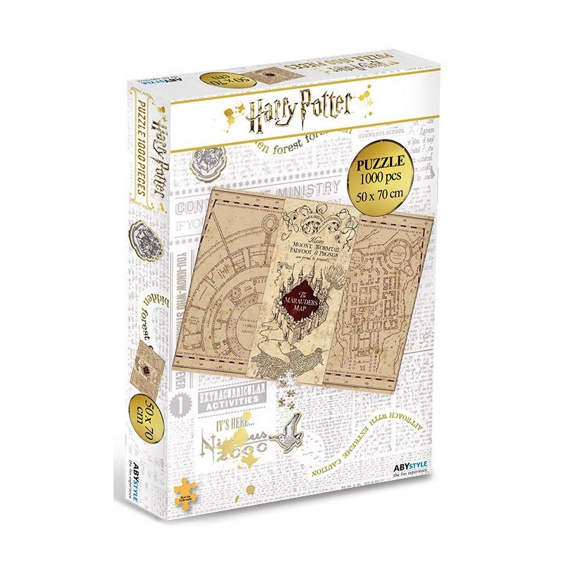 Puzzle 1000 pièces - Harry Potter - Carte du Maraudeur un jeu ABYstyle