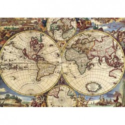 Puzzle 1000 pièces - Map of the world un jeu Ricordi