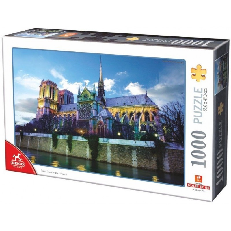 Puzzle 1000 pièces - Notre dame un jeu D-Toys