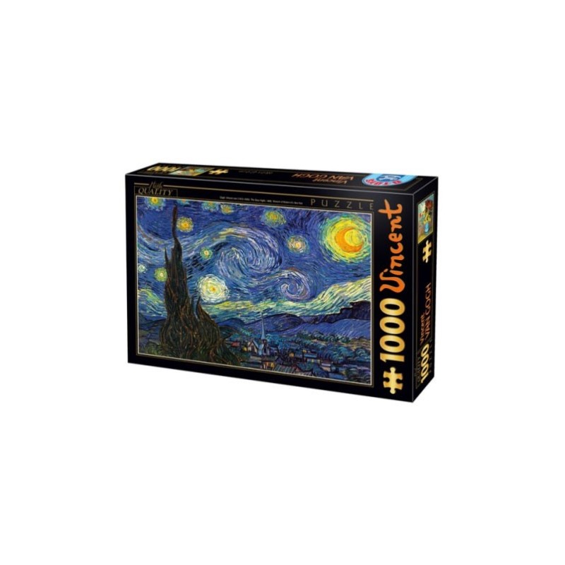 Puzzle 1000 pièces - Van Gogh - Nuit Étoilée un jeu D-Toys Puzzle 1000 pièces - Van Gogh - Nuit Étoilée un jeu D-Toys