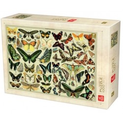 Puzzle 1000 pièces - Encyclopédie des papillons un jeu D-Toys