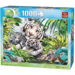 Puzzle 1000 pièces - Siberian Tigers un jeu King