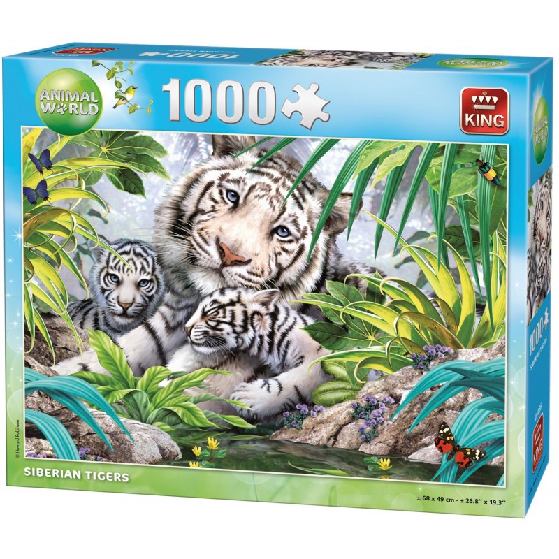 Puzzle 1000 pièces - Siberian Tigers un jeu King
