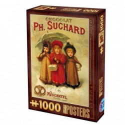 Puzzle 1000 pièces - Vintage posters Suchard un jeu D-Toys