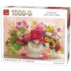 Puzzle 1000 pièces - Vase fleurs un jeu King