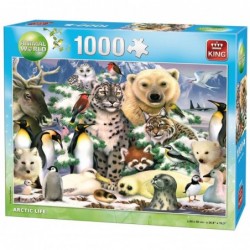 Puzzle 1000 pièces - Animal world vie arctique un jeu King