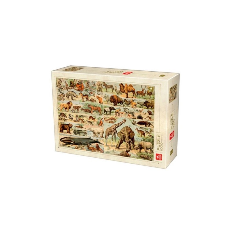 Puzzle 1000 pièces - Encyclopedia Wild animals un jeu D-Toys