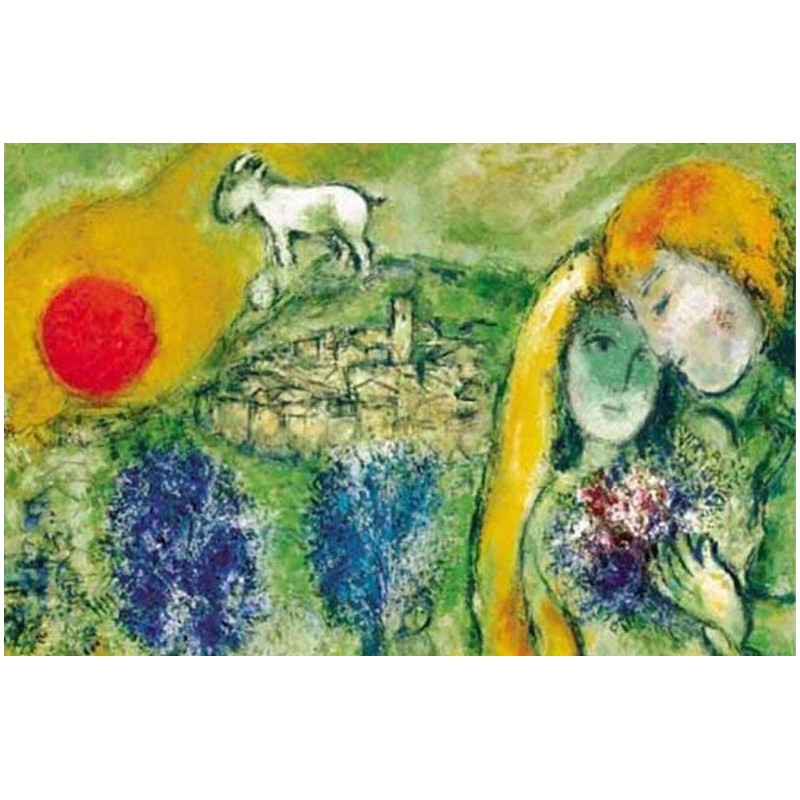 Puzzle 1500 pièces - Chagall - Les amoureux de Vence un jeu Ricordi