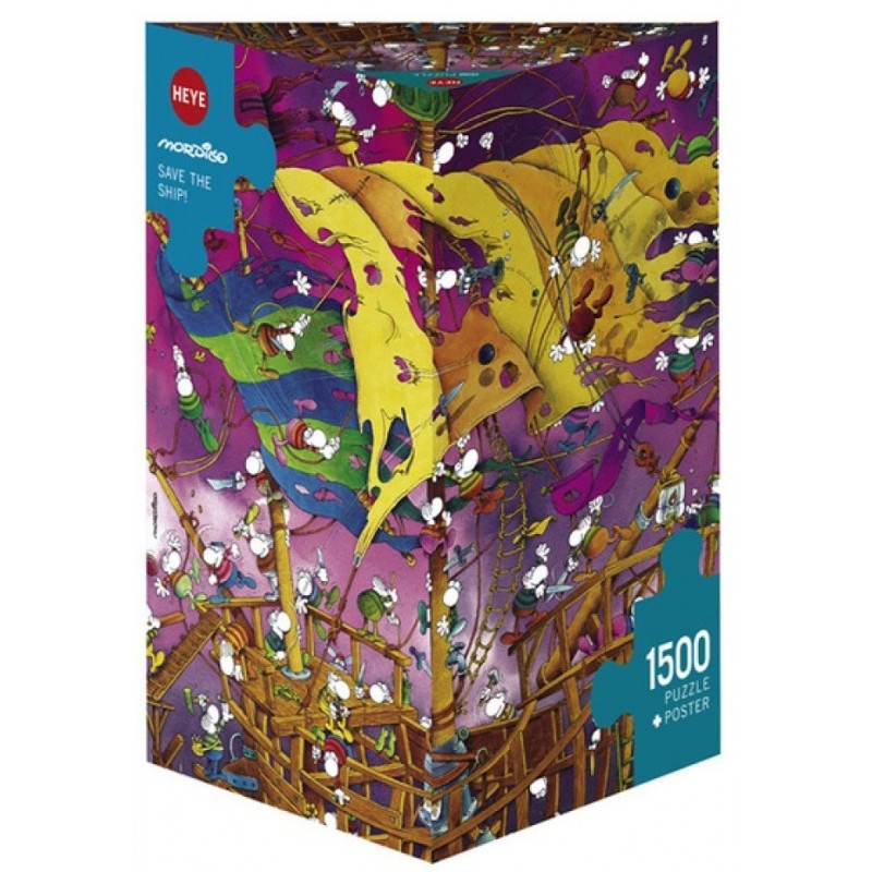 Puzzle 1500 pièces - Mordillo - Save the ship un jeu Heye Puzzle 1500 pièces - Mordillo - Save the ship un jeu Heye