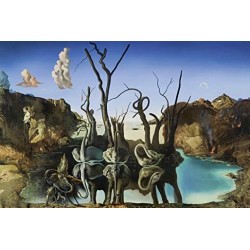 Puzzle 2000 pièces - Dali - Swans reflecting elefants un jeu Ricordi