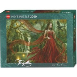 Puzzle 2000 pièces - Femme à la robe rouge un jeu Heye
